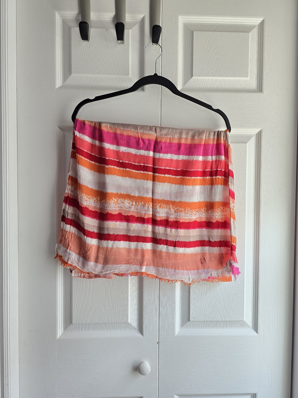 Banana Republic Striped Pink Orange Scarf Length 64in Width 22in
